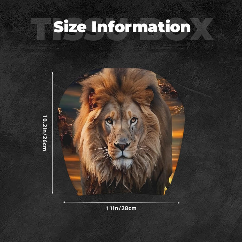 Ensemble de 2 housses d'appuie-tête de voiture à motif lion, élastiques