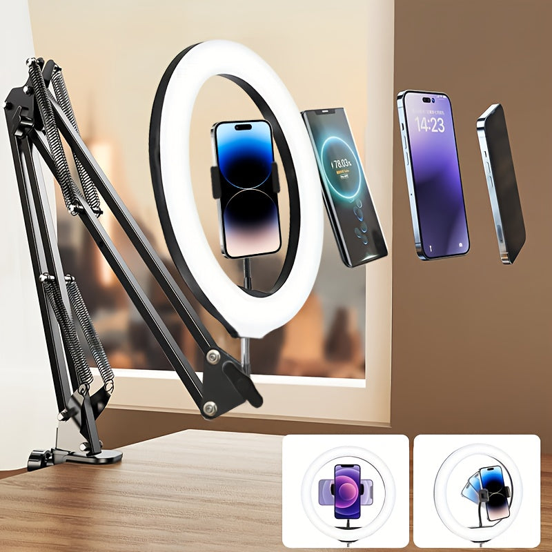 Anneau lumineux intelligent LED avec support pour téléphone et éclairage