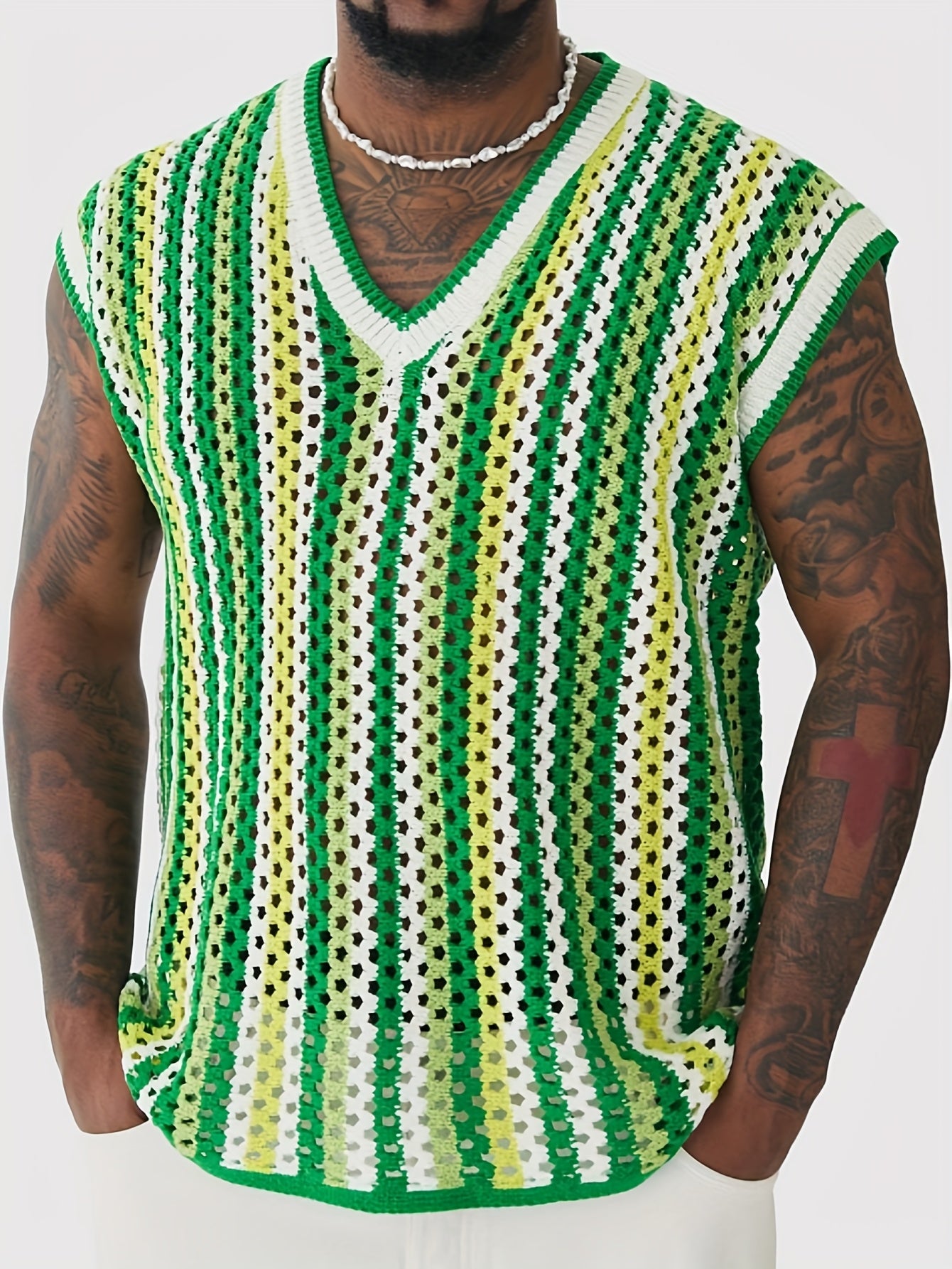 Gilet ajouré au crochet