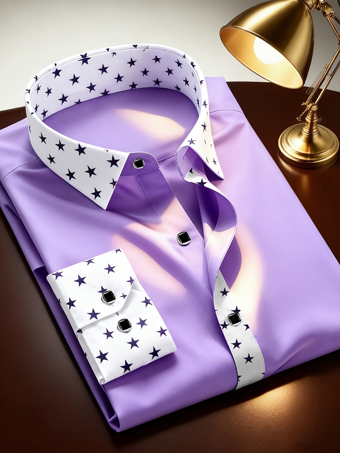 Chemise homme à manches longues, motif étoiles