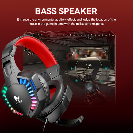 Casque de jeu filaire, léger et élégant, doté d'un éclairage RGB sept couleurs