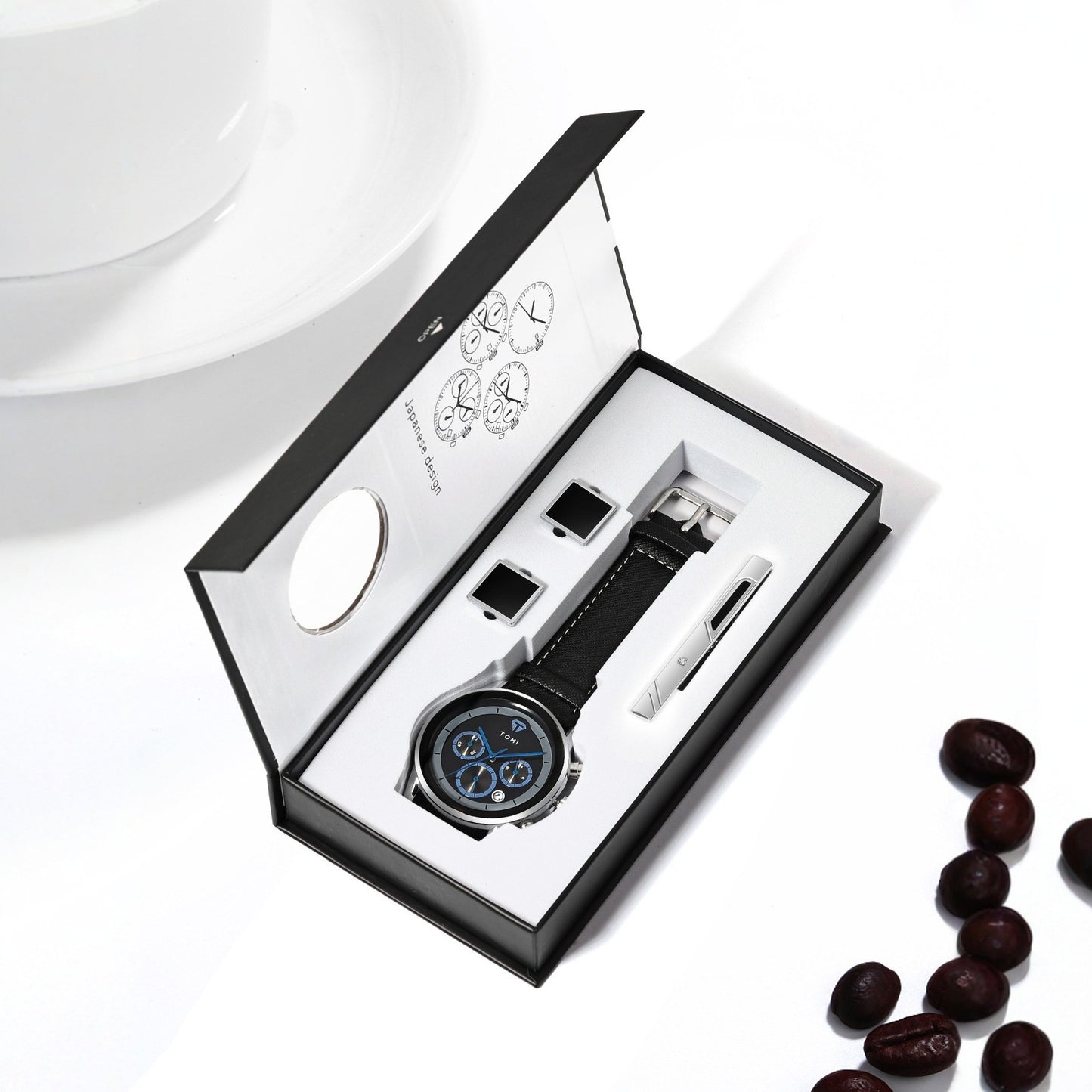 Coffret cadeau montre à quartz pour homme