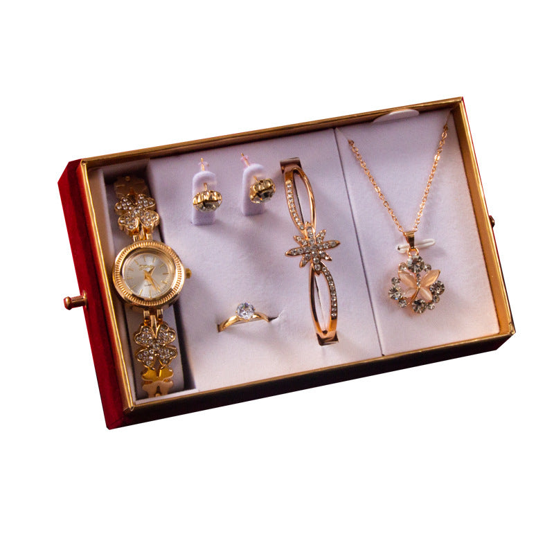 Coffret cadeau  avec montre, bracelet, collier et boucles d'oreilles