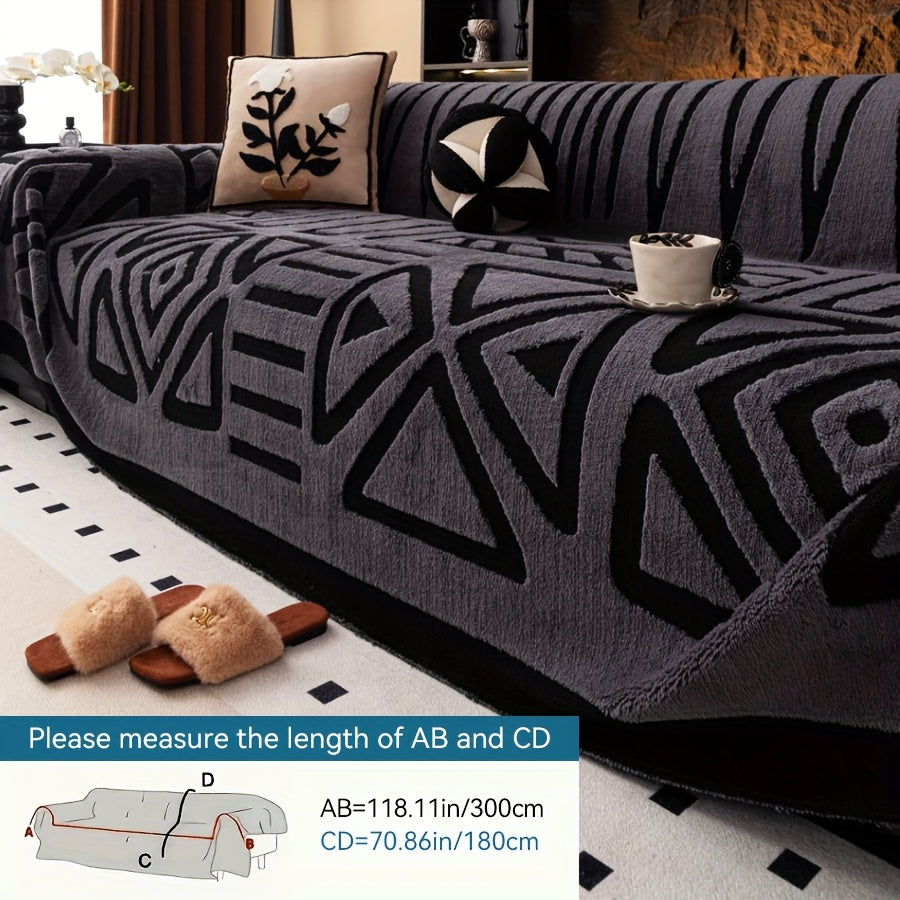 1 protège-canapé style bohème, couverture confortable vintage