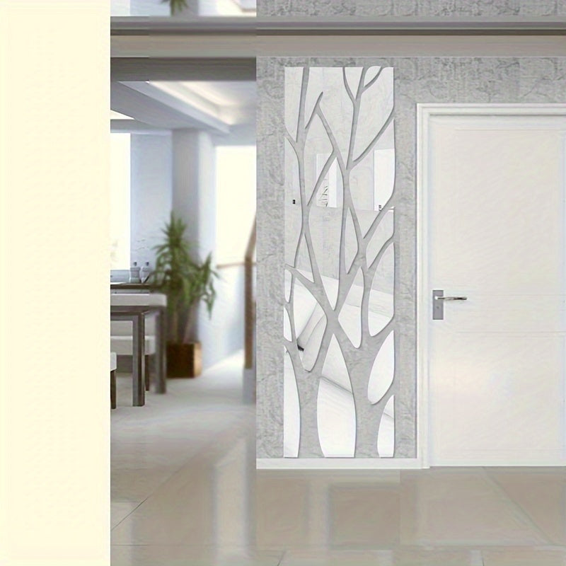 1set Acrylic Branches Wall Stickers Living Room Dining Room Entrance TV Background Wall Office Decoration Mirror Wall Stickers, Movable Wall Art Decor, Bedroom Living Room Wall Murals, Home Decor - Topdecheztop.fr