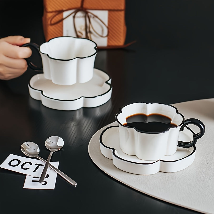 Ensemble tasse et soucoupe à café en céramique minimaliste nordique