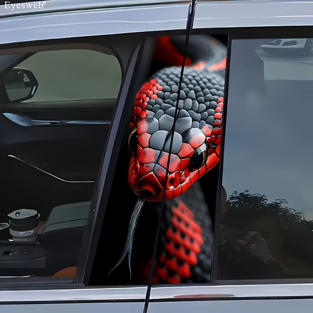 Ensemble de 2 autocollants serpent rouge et noir