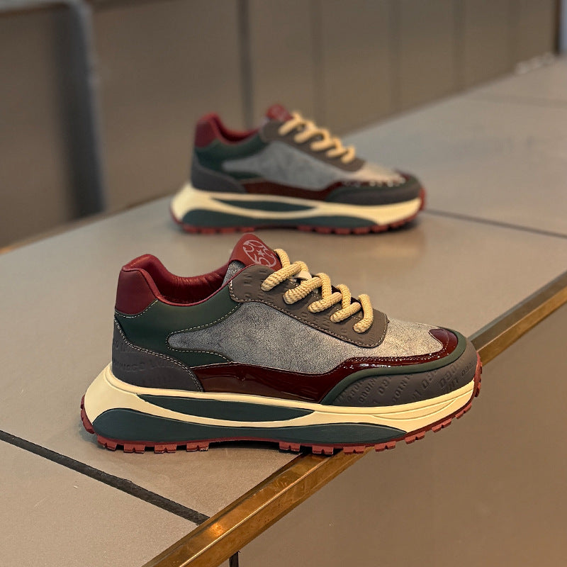 Chaussures rétro Daddy Shoes pour homme, semelle épaisse et résistante à l'usure