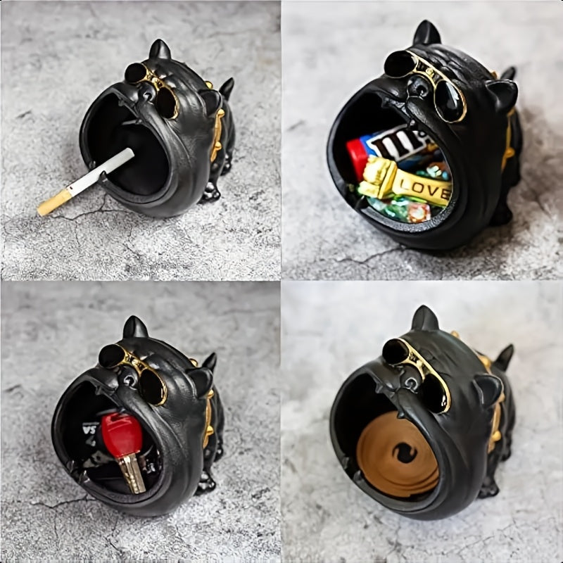 Cendrier en porcelaine en forme de chien