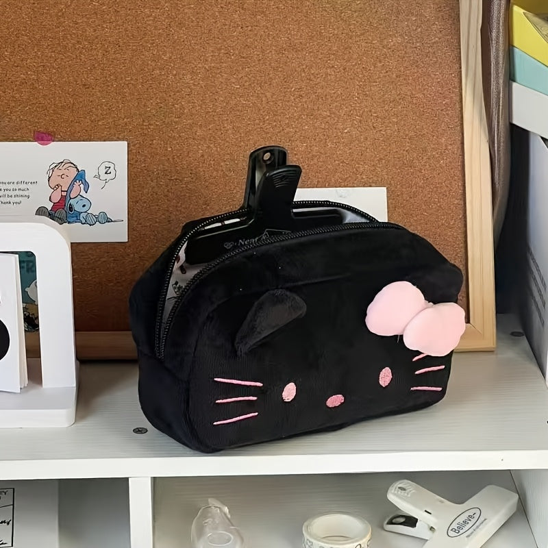 SANRIO Hello Kitty Plush Pencil Case - Cute Large Capacity Cartoon Stationery Organizer, Visually Appealing Makeup Bag for Girls - Topdecheztop.fr