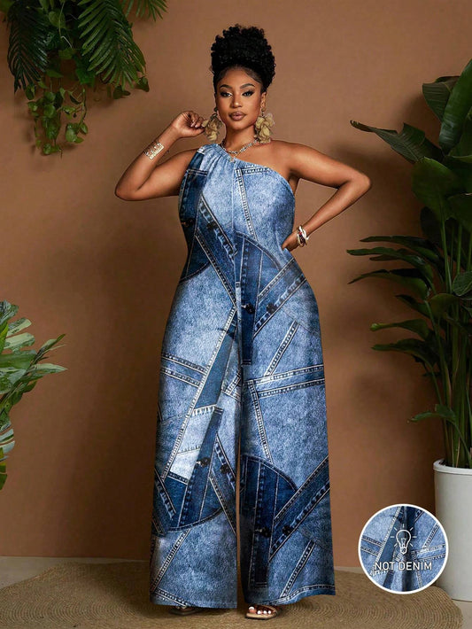 Combinaison imprimée grande taille