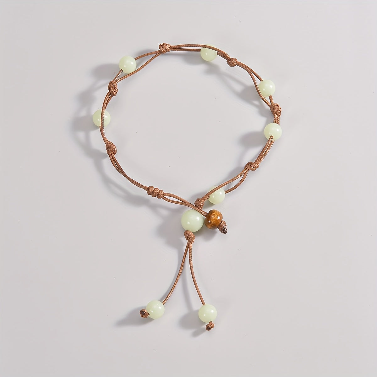 Bracelet de cheville bohème chic en perles acryliques phosphorescentes