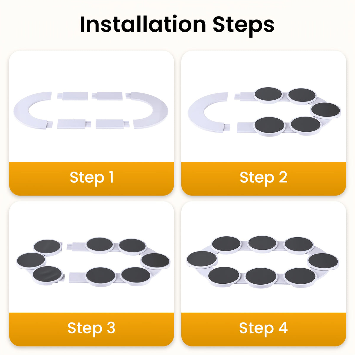 Plateau tournant rotatif extensible, plateau de service déformable à 8 compartiments et extension à une traction qui convient aux tables rondes, ovales et rectangulaires, grande capacité pour plusieurs tables, installation rapide et rangement facile, pour les banquets et fêtes de famille