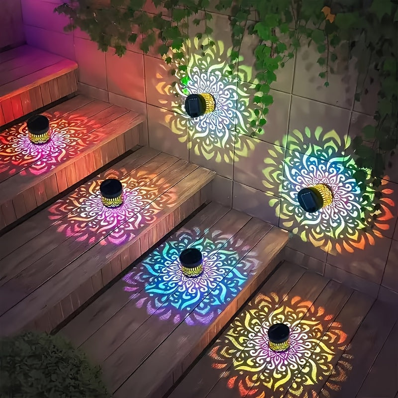 Lot de 2 appliques solaires murales d'extérieur avec changement de couleur RGB