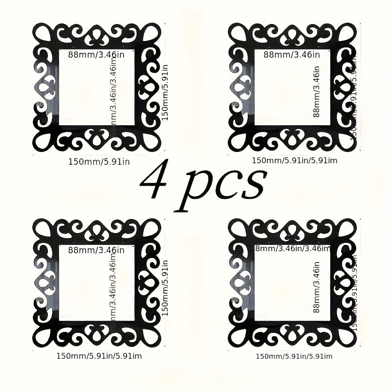Lot de 4 autocollants décoratifs en acrylique dentelle à goutte d'eau avec cadre floral pour interrupteur, autocollants miroir décoratifs, autocollants dentelle pour interrupteur, autocollants muraux décoratifs miroir pour interrupteur, adaptés pour la décoration d'interrupteurs de salon et de