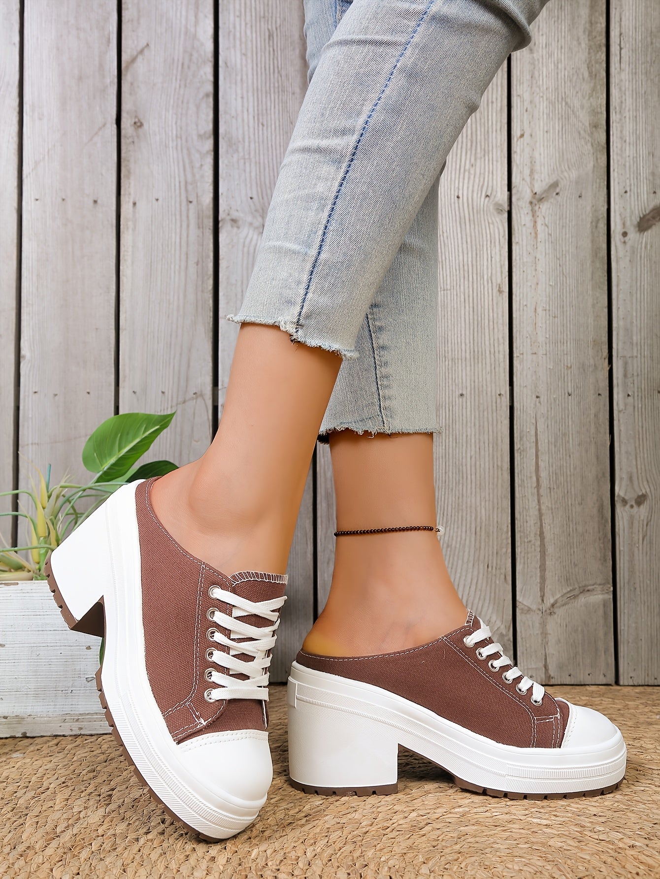 Mules confortables à lacets pour l'extérieur