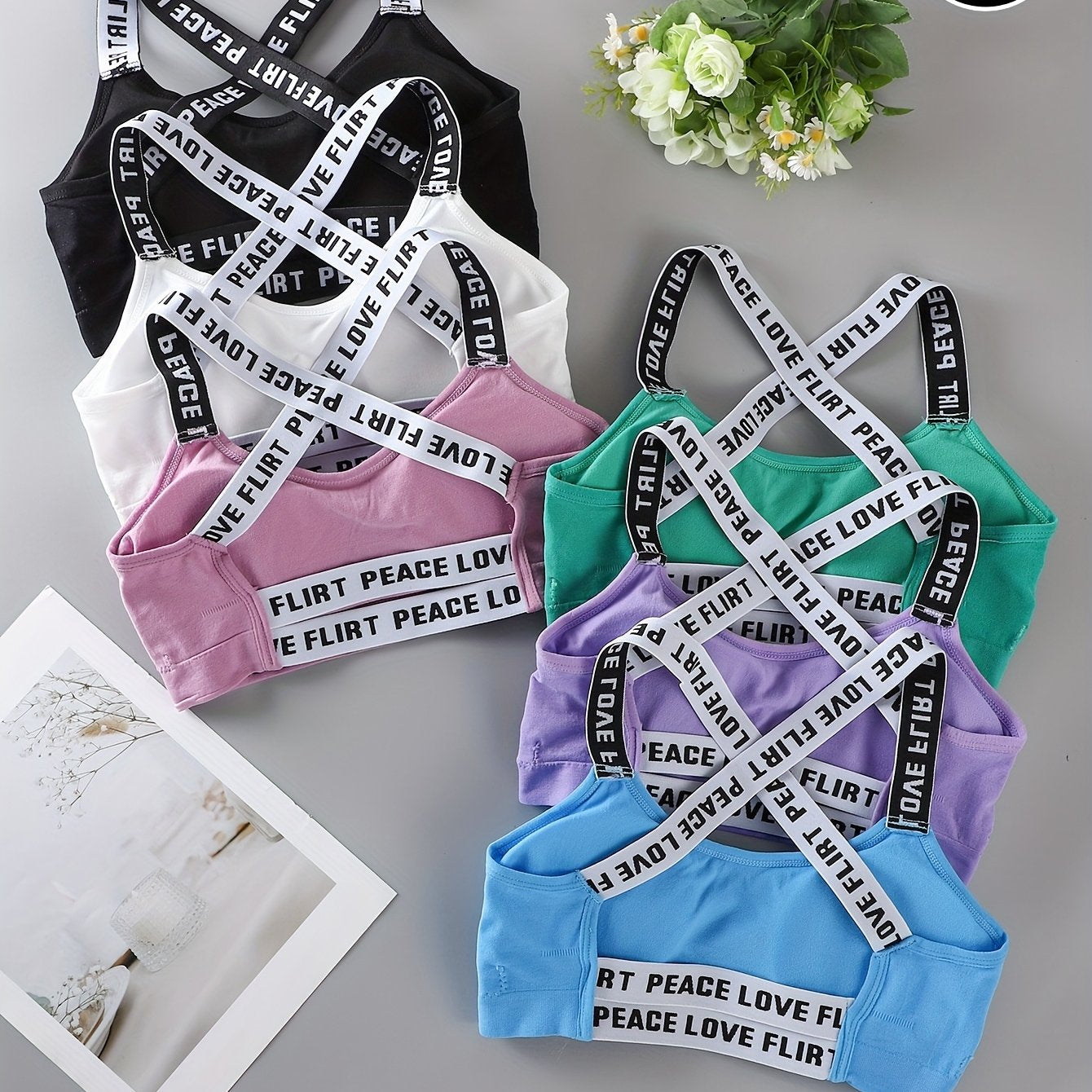 Ensemble de 6 soutiens-gorge de sport pour femme à imprimé