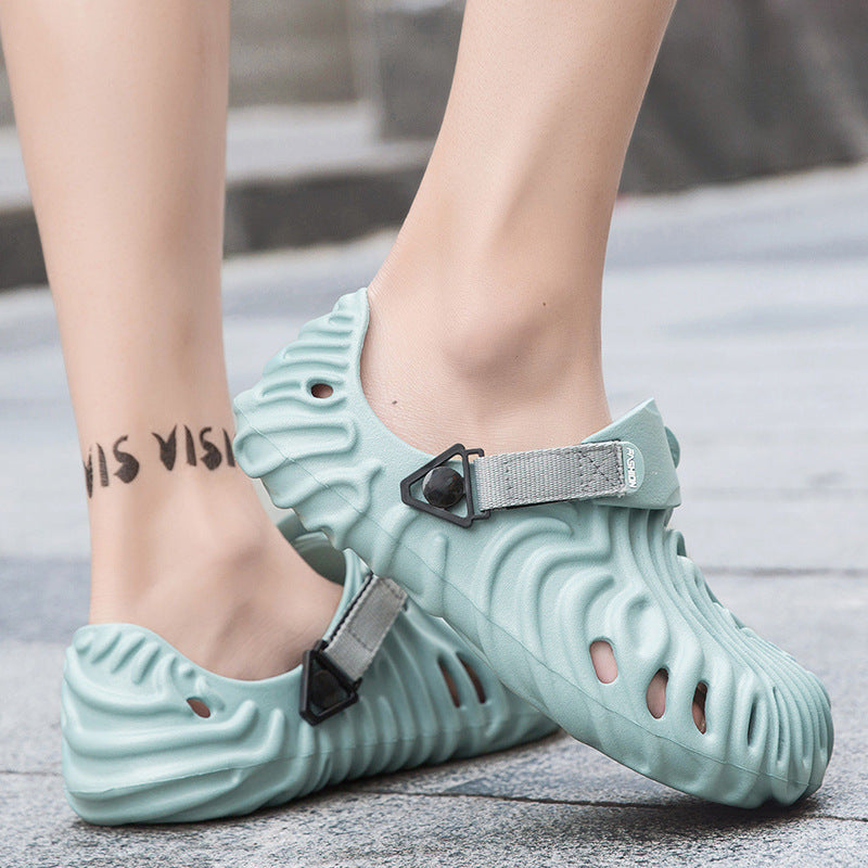 Pantoufles d'été décontractées pour hommes, style « shit feeling », à bout fermé