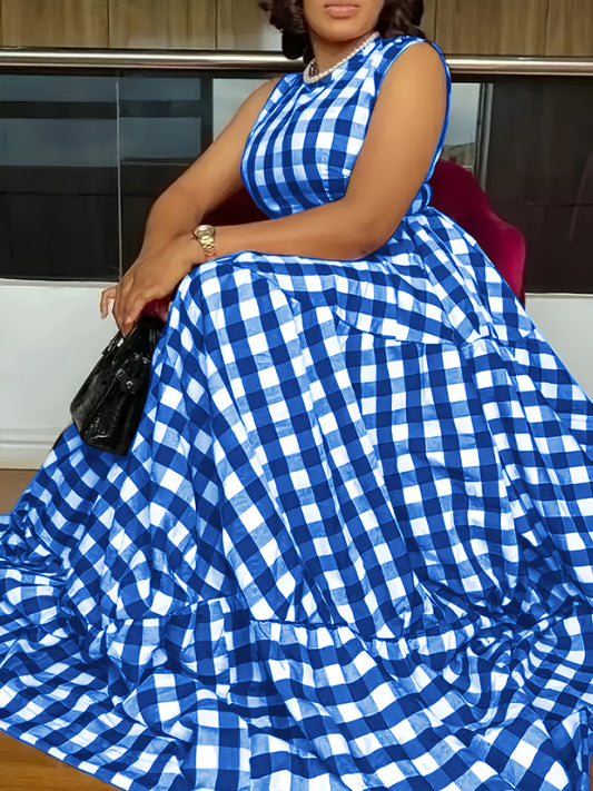 Découvrez l'élégance intemporelle avec cette robe d'été à carreaux