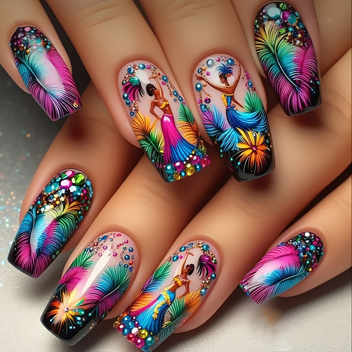 Kit de 24 faux ongles à coller