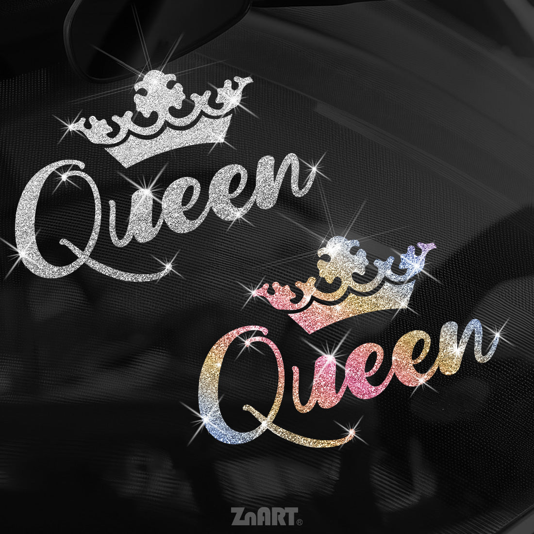 Un autocollant en vinyle scintillant