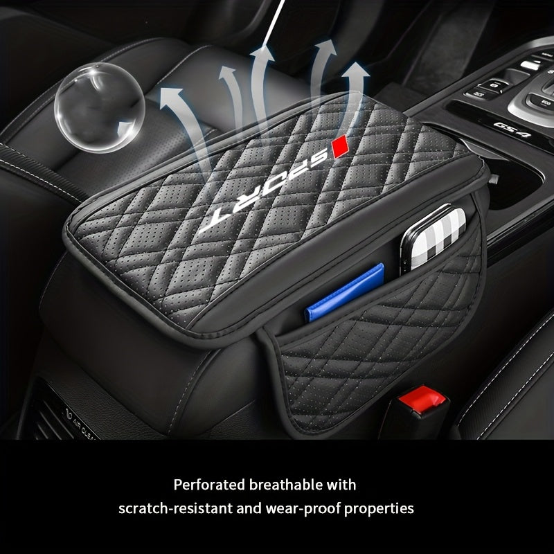 Coussin d'accoudoir en cuir PU, style sportif et tendance avec poches de rangement