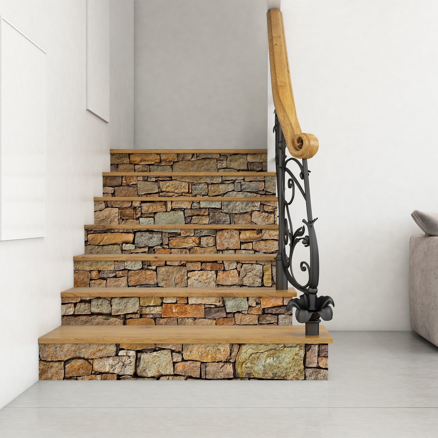 Autocollants pour escaliers, 13 bandes, en vinyle, 100 x 17,98 cm