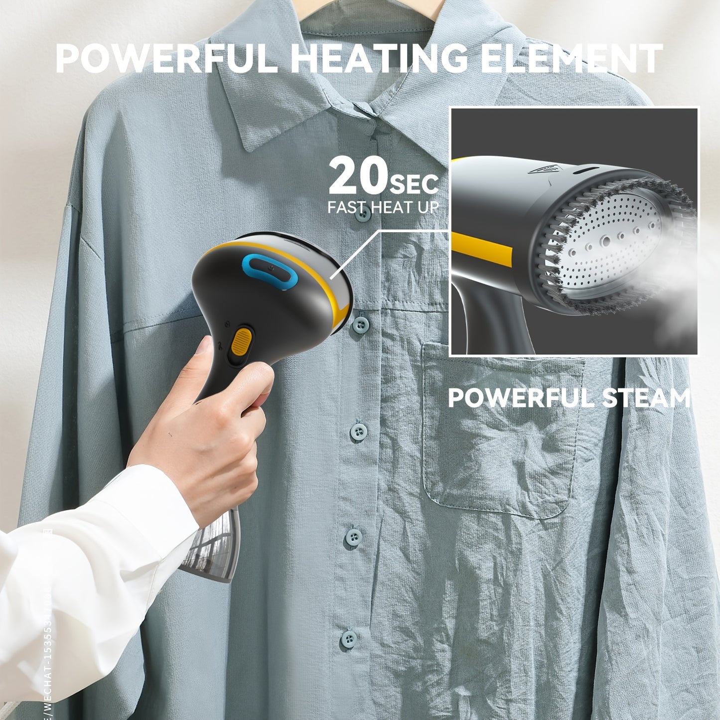 Défroisser vapeur portable 1500 W idéal pour les vêtements