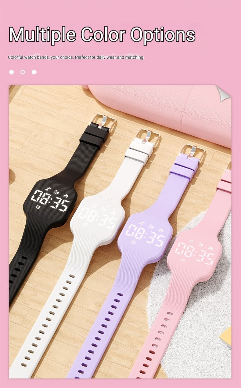 Montre FASSUN silencieuse à vibration avec réveil, compteur de pas, suivi des calories, moniteur de distance et minuteur - Recharge magnétique