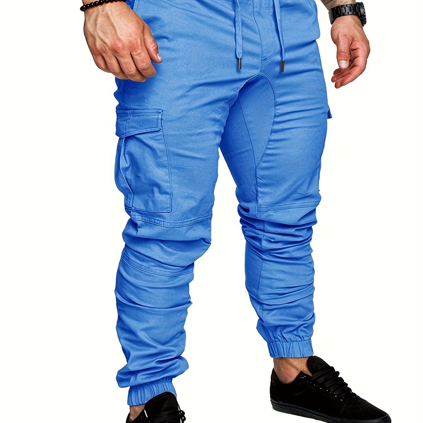Pantalon cargo robuste pour homme avec design multi-poches, taille réglable