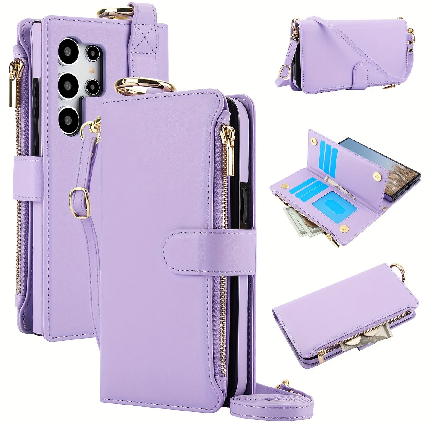 Étui portefeuille bandoulière pour Samsung Galaxy