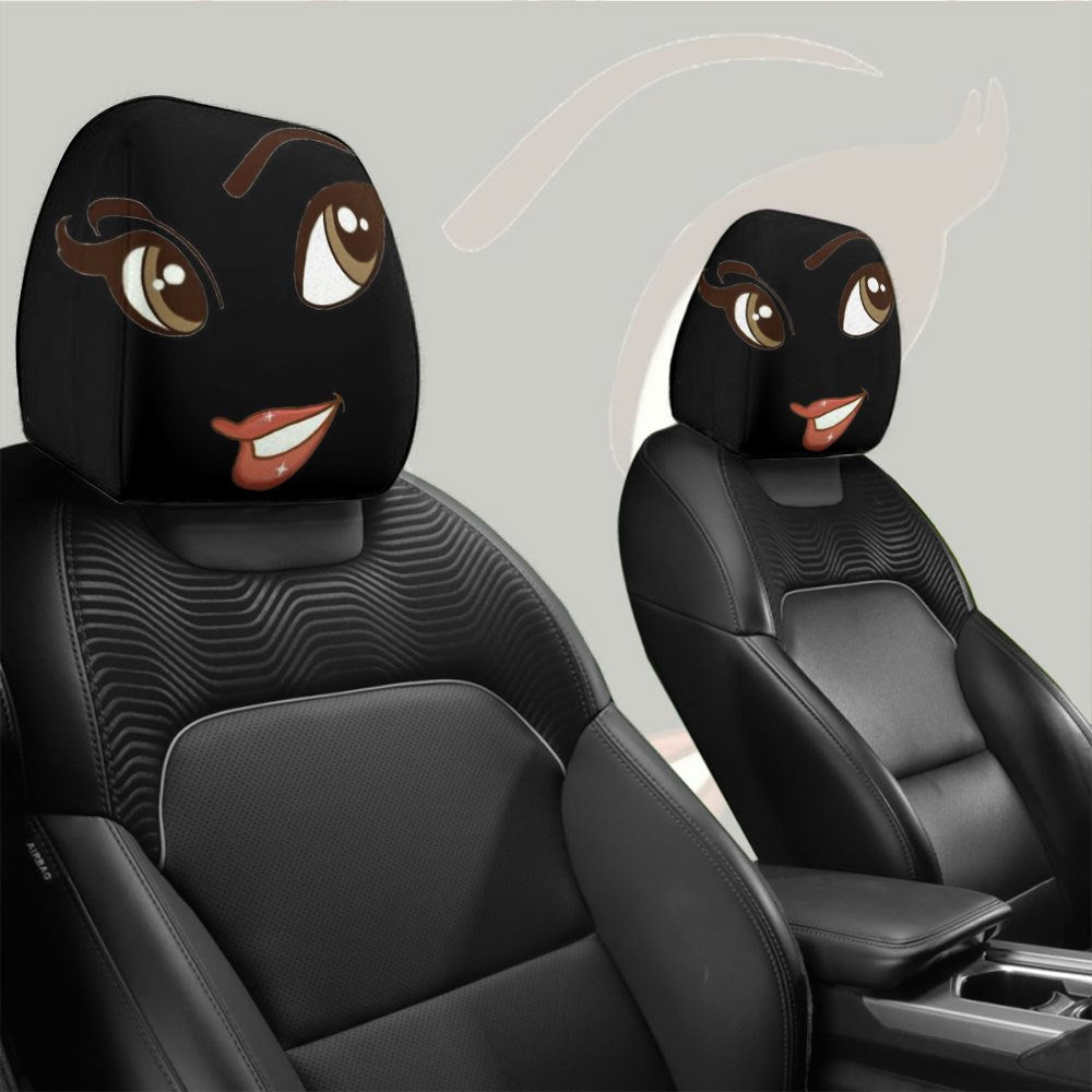 Lot de 2 housses d'appuie-tête de voiture imprimées