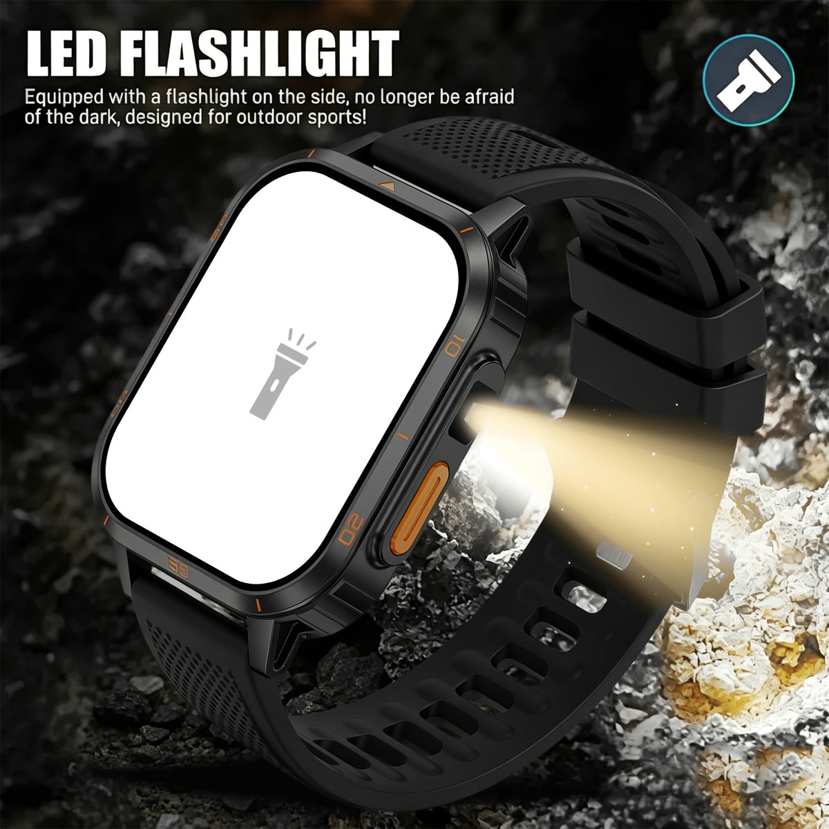 Nouvelle montre connectée multifonctionnelle, une montre connectée de sport en plein air pour hommes et femmes, prend en charge les appels sans fil/notifications de messages texte, se connecte aux téléphones iPhone/Android, et dispose d'un suivi de la condition physique, d'un contrôle de la musique