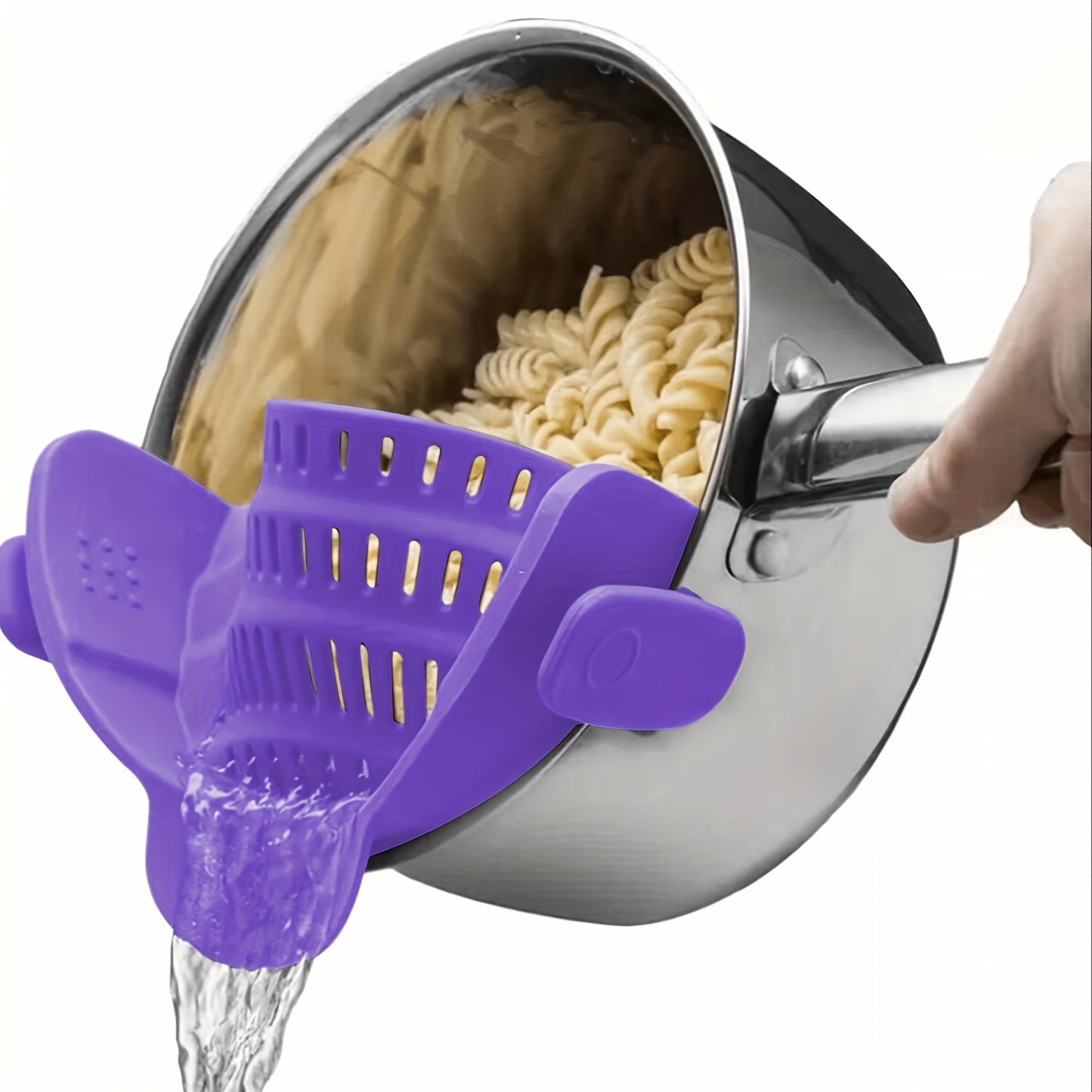 1pc, Strainer, Silicone Pot Strainer, Adjustable Silicone Clip On Strainer For Pots Pans And Bowls, Kitchen Pot Strainer, Hand Held Pot Drainer, Fruit Washing Filter For Noodles Pasta Veggies, Food Strainers, Colander With Cl - Topdecheztop.fr