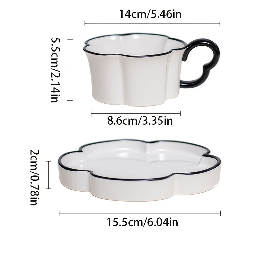Ensemble tasse et soucoupe à café en céramique minimaliste nordique