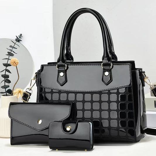 Sac messager à bandoulière en cuir brillant gaufré pour femme, grande capacité - Topdecheztop.fr