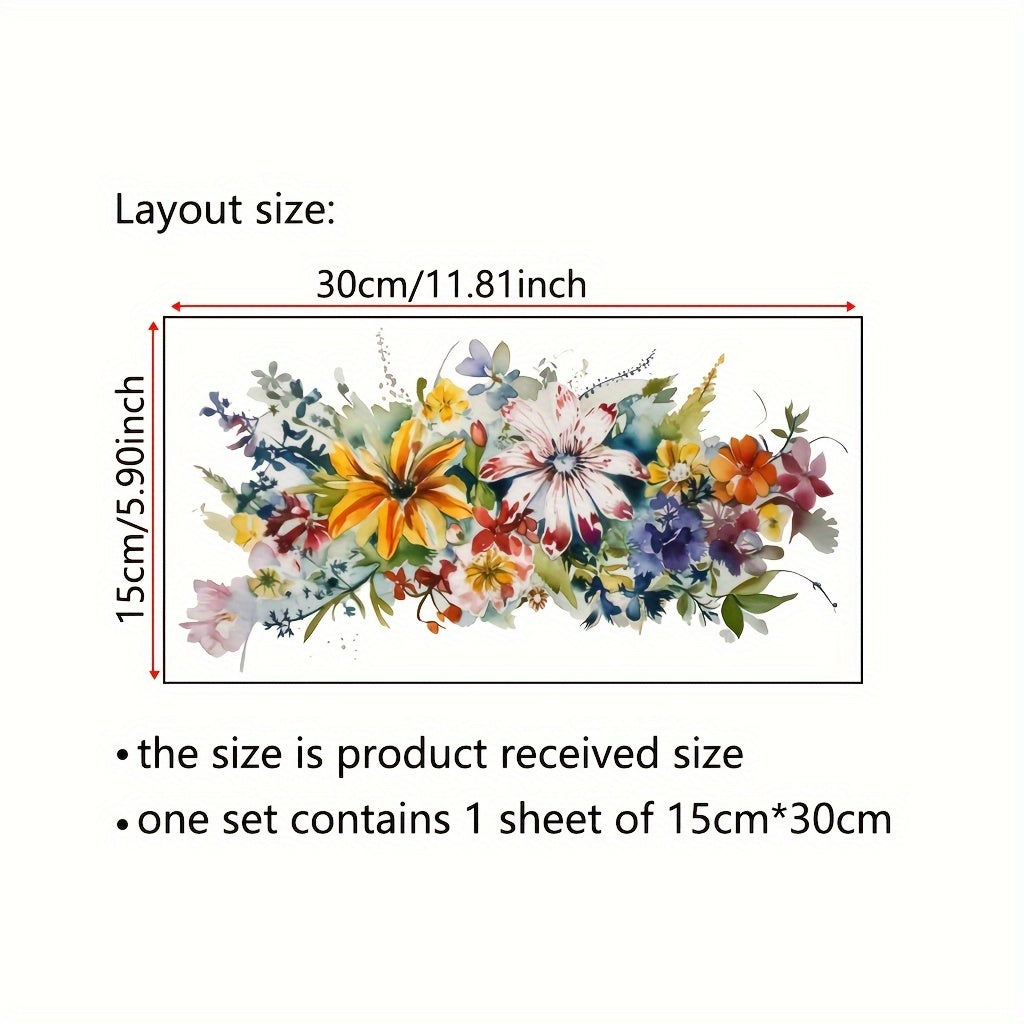 Sticker mural floral aquarelle chic - Autocollant en PVC amovible