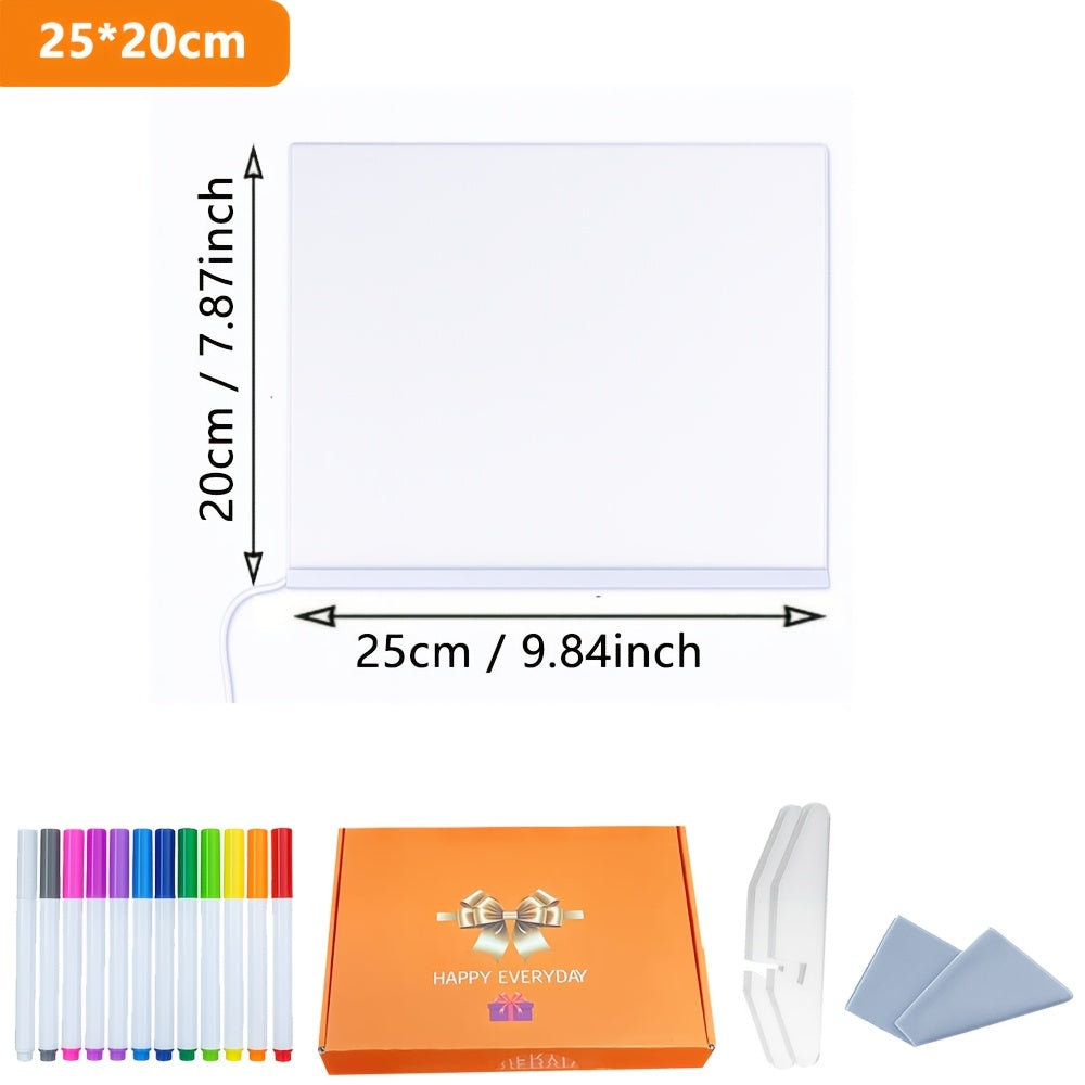 Tableau à dessin LED RGB | Alimentation USB, 7 modes et 7 couleurs réglables, résistant aux rayures, facile à nettoyer, plusieurs tailles disponibles