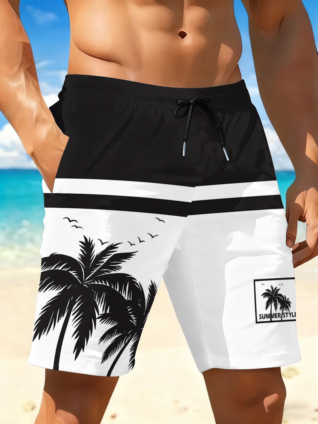 Short de plage respirant à séchage rapide pour homme