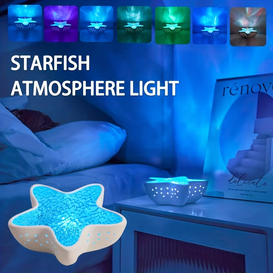 Lampe d'ambiance effet vague d'étoile de mer - Projecteur d'aurores