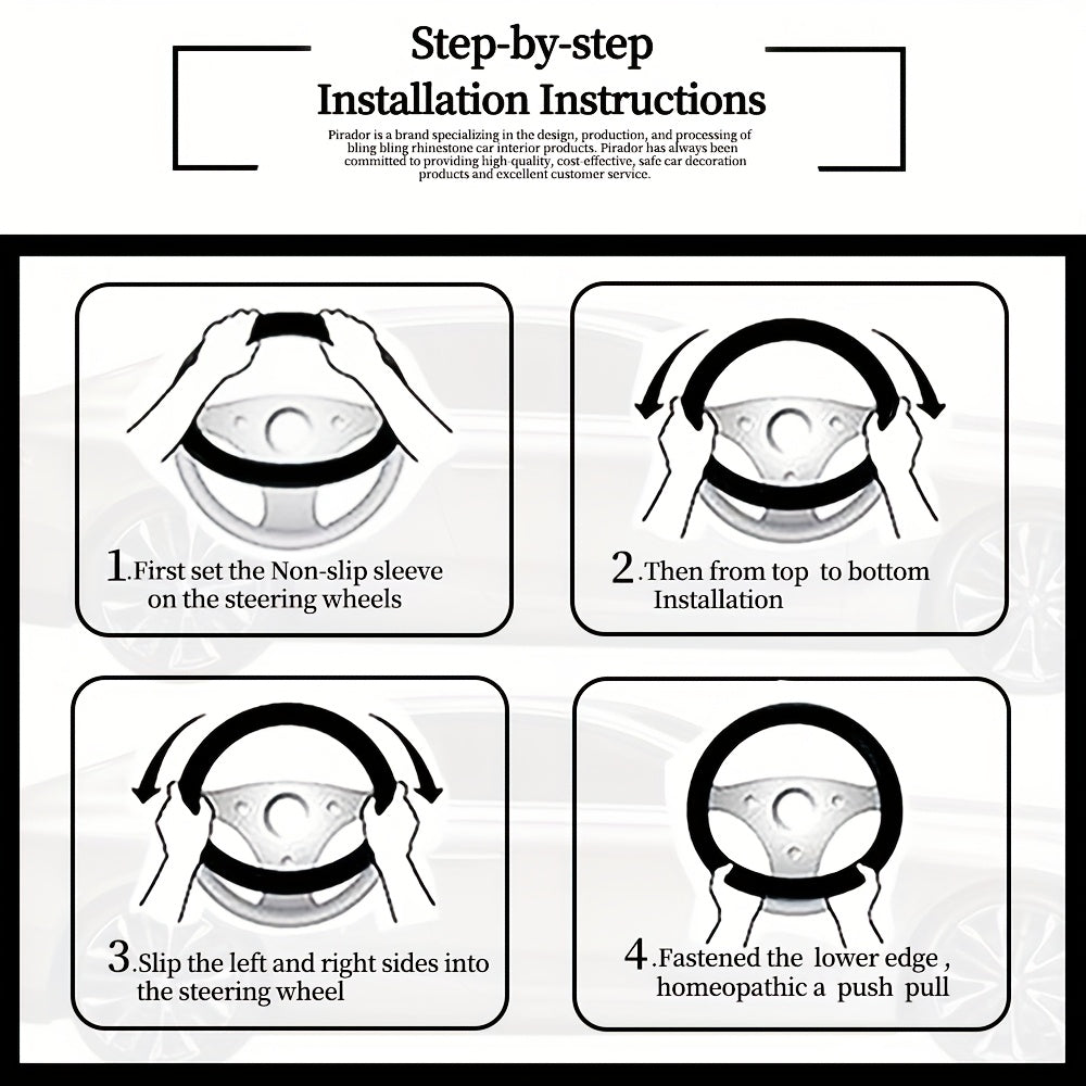 Transformez votre intérieur automobile avec cette housse de volant ornée de diamants