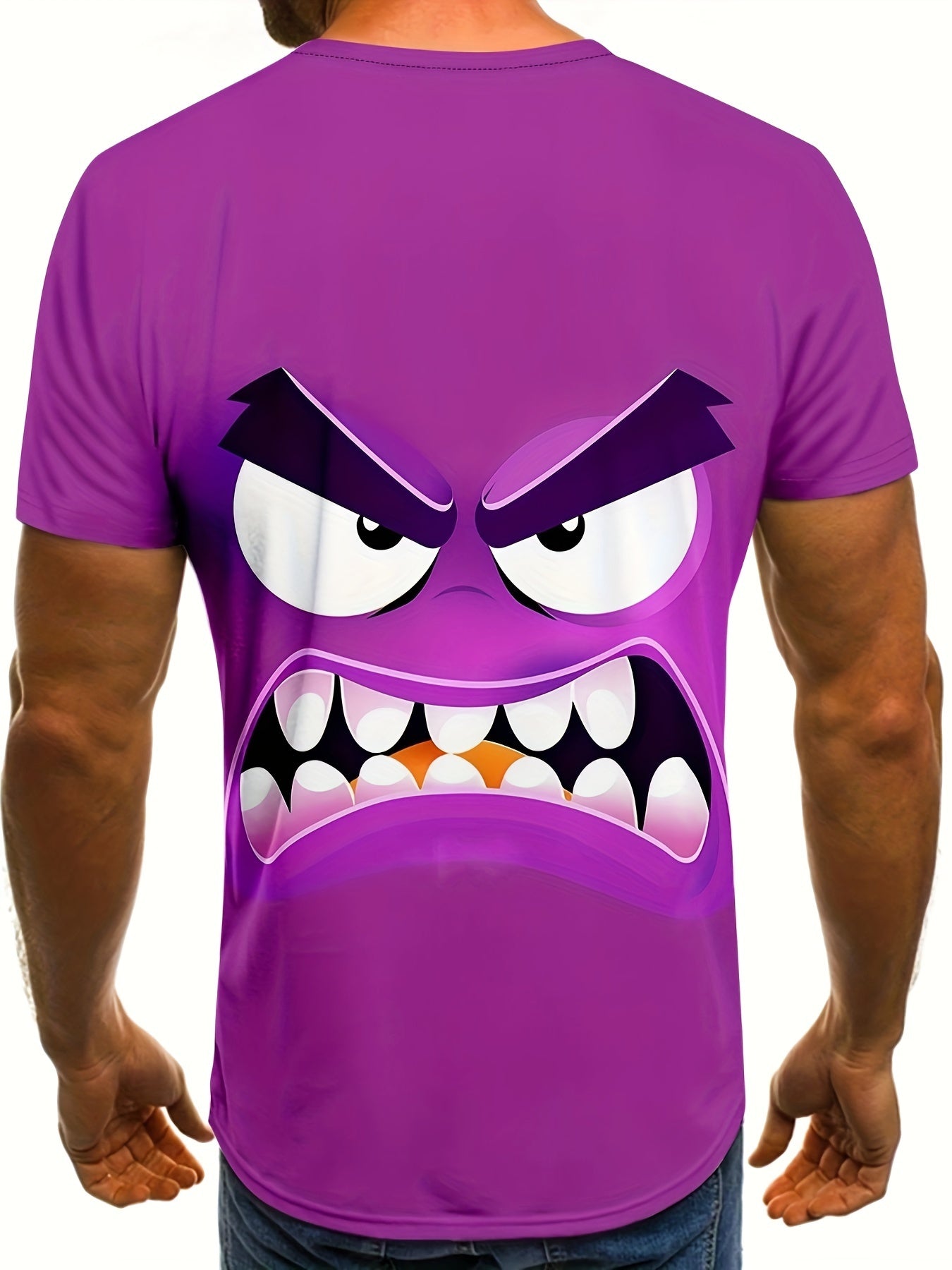 T-shirt graphique pour homme, col rond, tissu polyester respirant