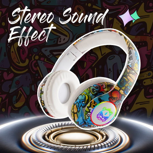 Casque sans fil stéréo à réduction de bruit / Longue autonomie / Casque de jeu e-sport / Casque pliable