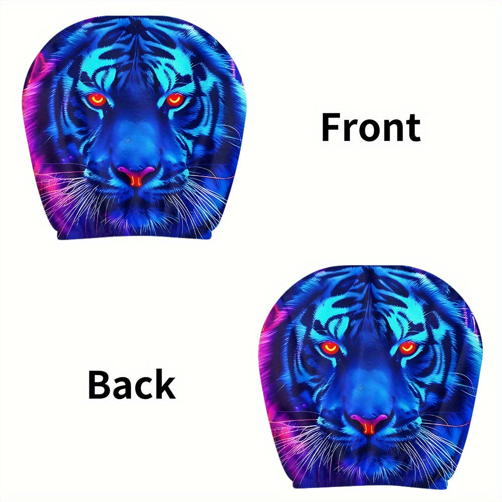 Lot de 2 housses d'appuie-tête de voiture à motif néon bleu