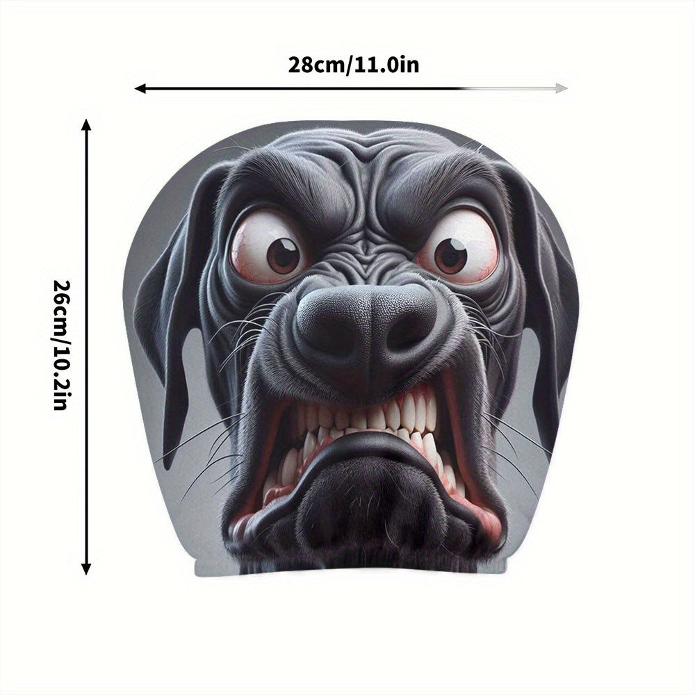 Lot de 2 housses d'appuie-tête de voiture à motif de chien noir souriant