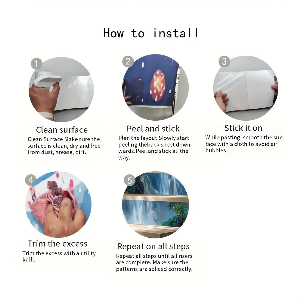 Autocollants pour contremarches d'escalier en vinyle - Autocollants