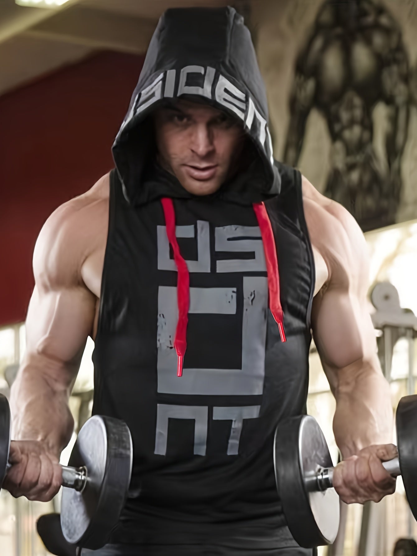 Débardeur d'entraînement à capuche haute élasticité et séchage rapide