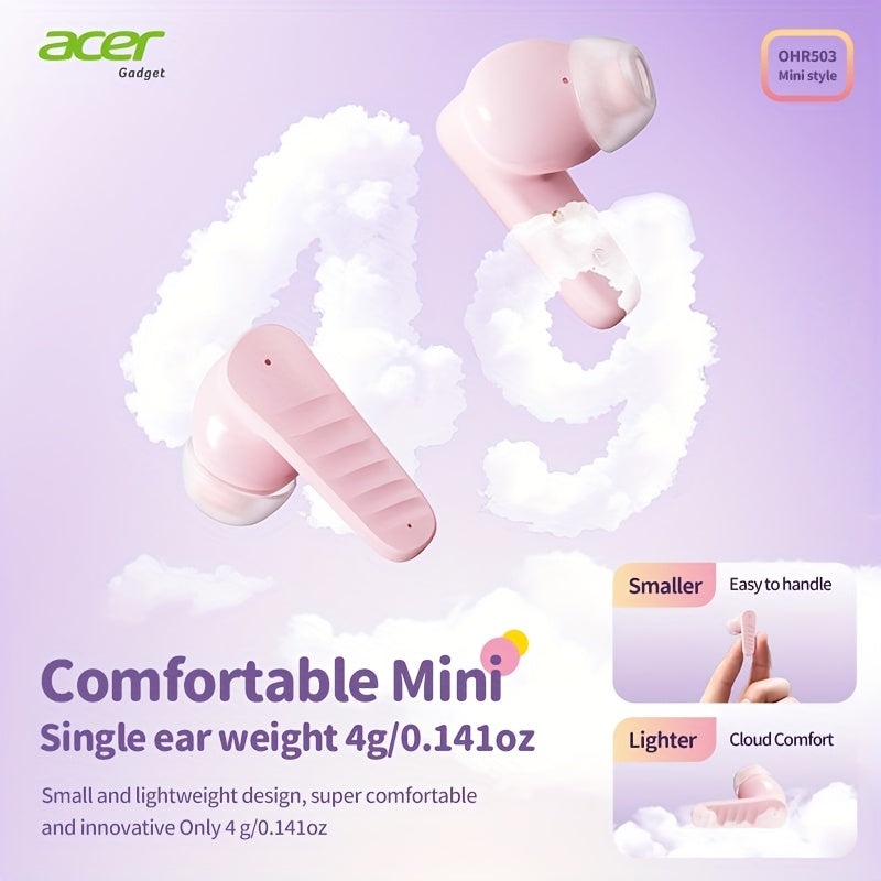 Écouteurs intra-auriculaires sans fil Acer avec chargement USB-C, son stéréo