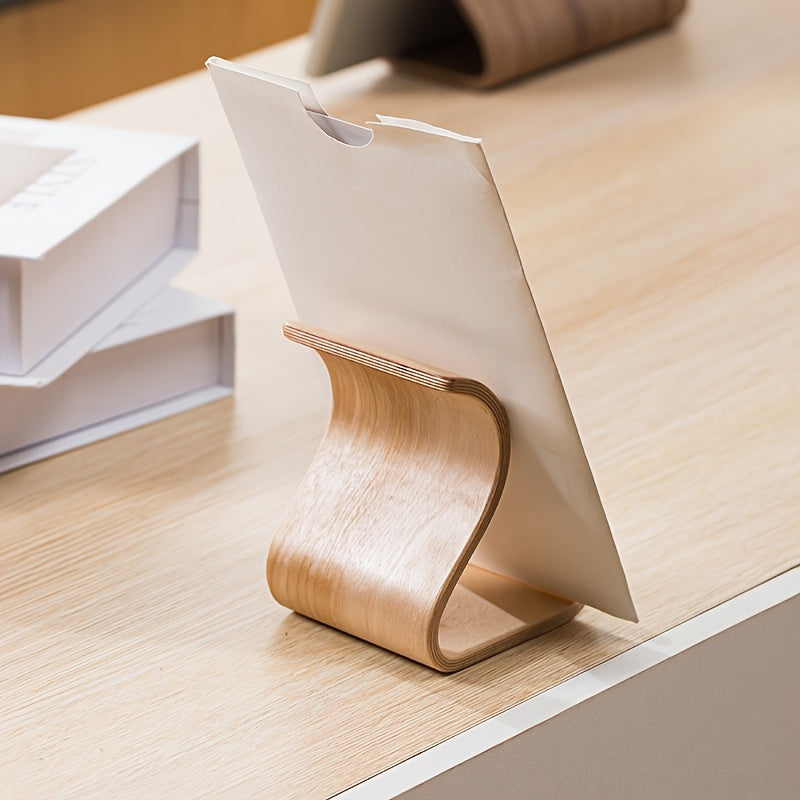 Support de bureau portable en bois pour téléphone portable