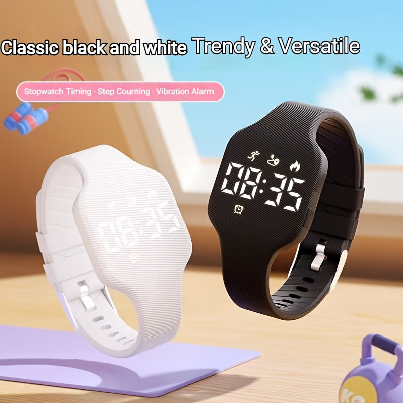 Montre FASSUN silencieuse à vibration avec réveil, compteur de pas, suivi des calories, moniteur de distance et minuteur - Recharge magnétique